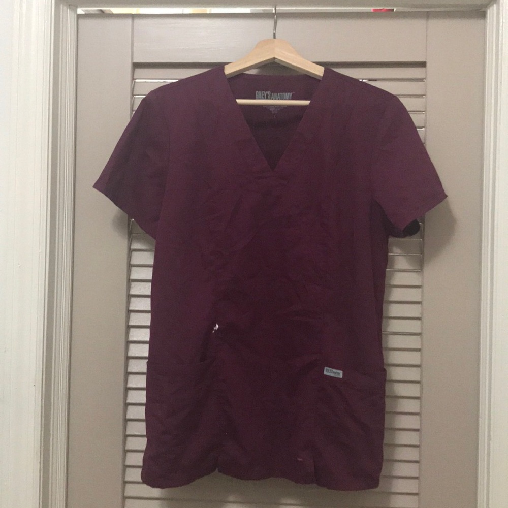 📦 Donated! Grey’s Anatomy Maroon Scrub Top
